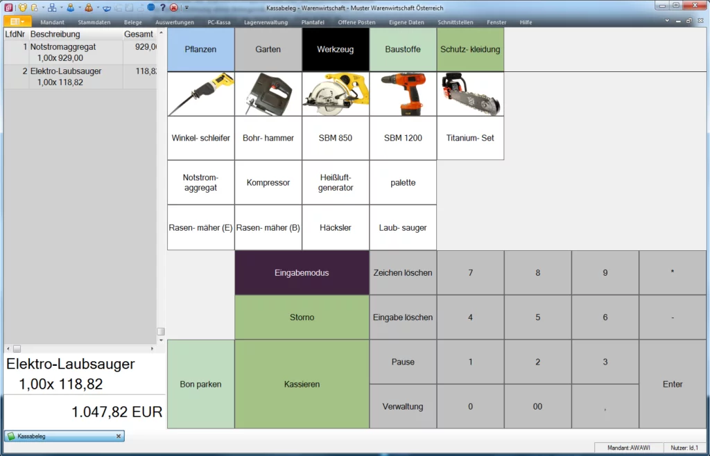 Kasse Touchscreen