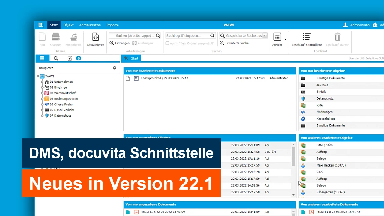 Neu in Version 22.1 DMS