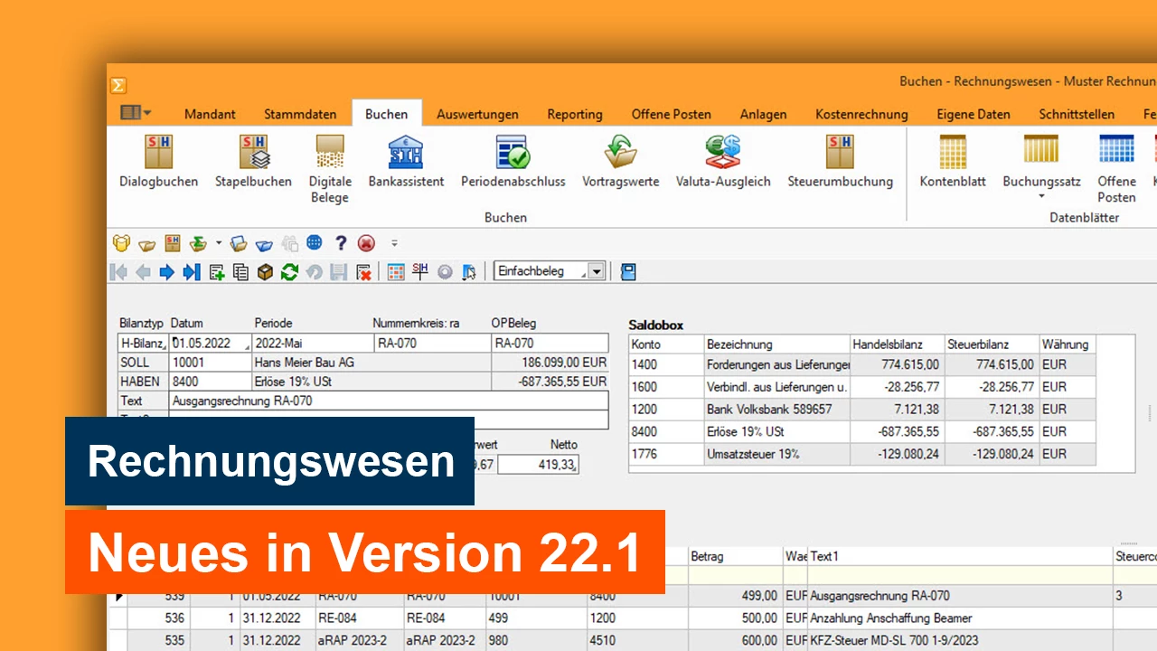Neu in Version 22.1 Rechnungswesen