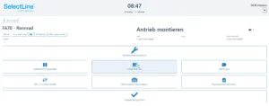 BDEMitarbeiteraktionenPlanzeitGestartet Screenshot der Mitarbeiteraktion Planzeit gestartet in SelectLine BDE