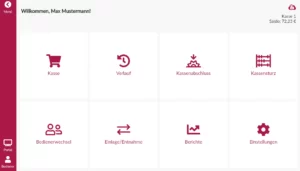 ProdCloudKRechtliches1920 Screenshot der CloudKasse Startansicht