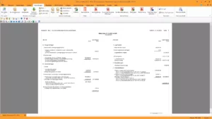 Screenshot einer ausgewerteten Bilanz im SelectLine Rechnungswesens