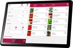 Tablet mit geöffneter SelectLine CloudKasse
