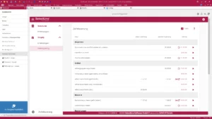 Screenshot zeitgesteuerter Import und Exportpläne in der SelectLine Shopify Schnittstelle